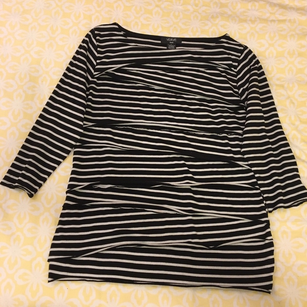 Striped ripple blouse