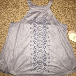 Suede Light Blue Tank Top