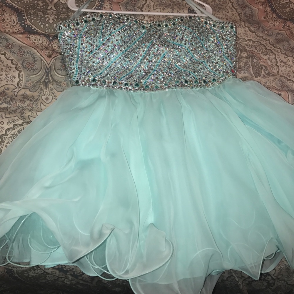 BABY BLUE HOMECOMING DRESS