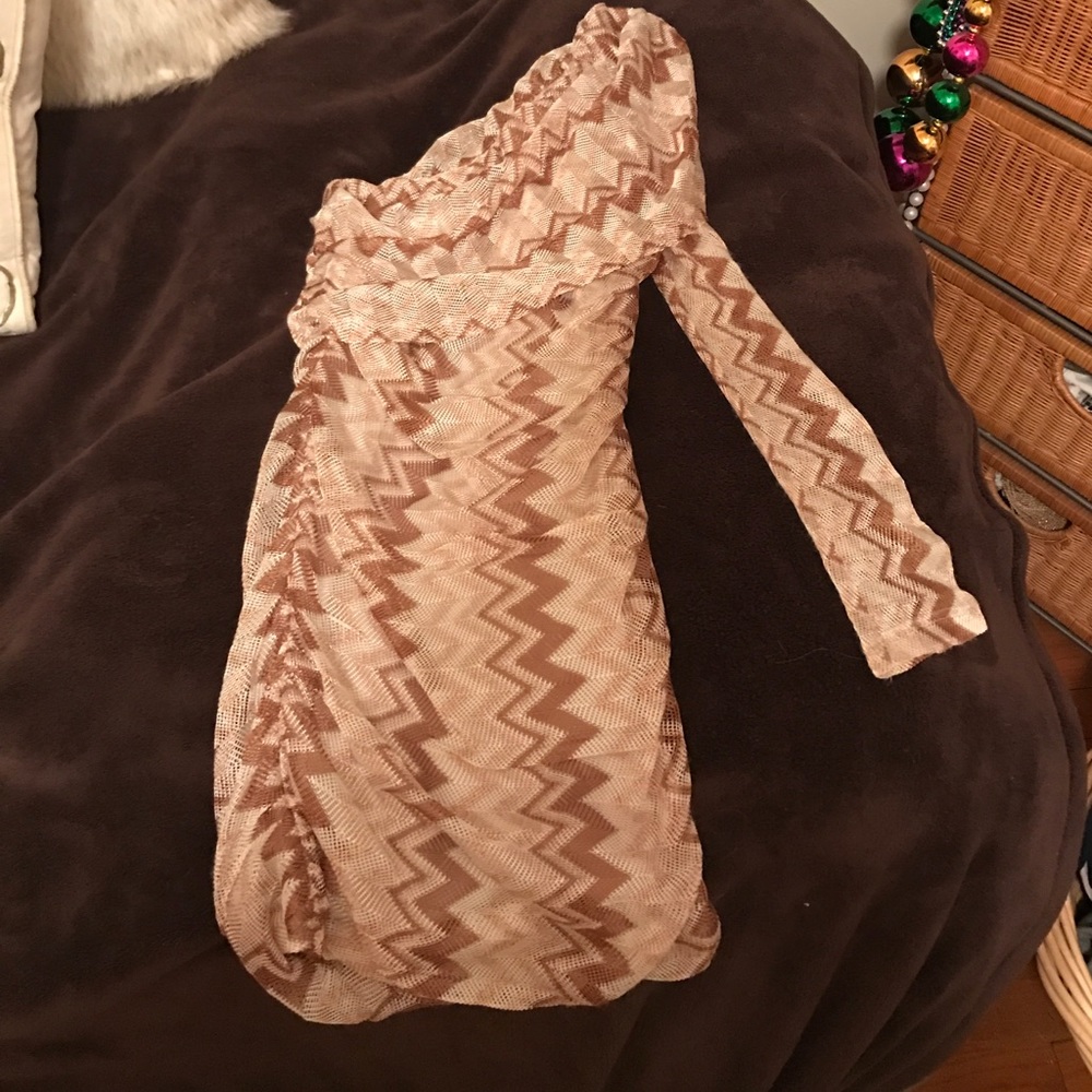 Beautiful tan one shoulder dress