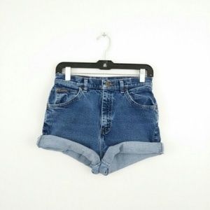 Vintage High Waist Distressed Washed Shorts