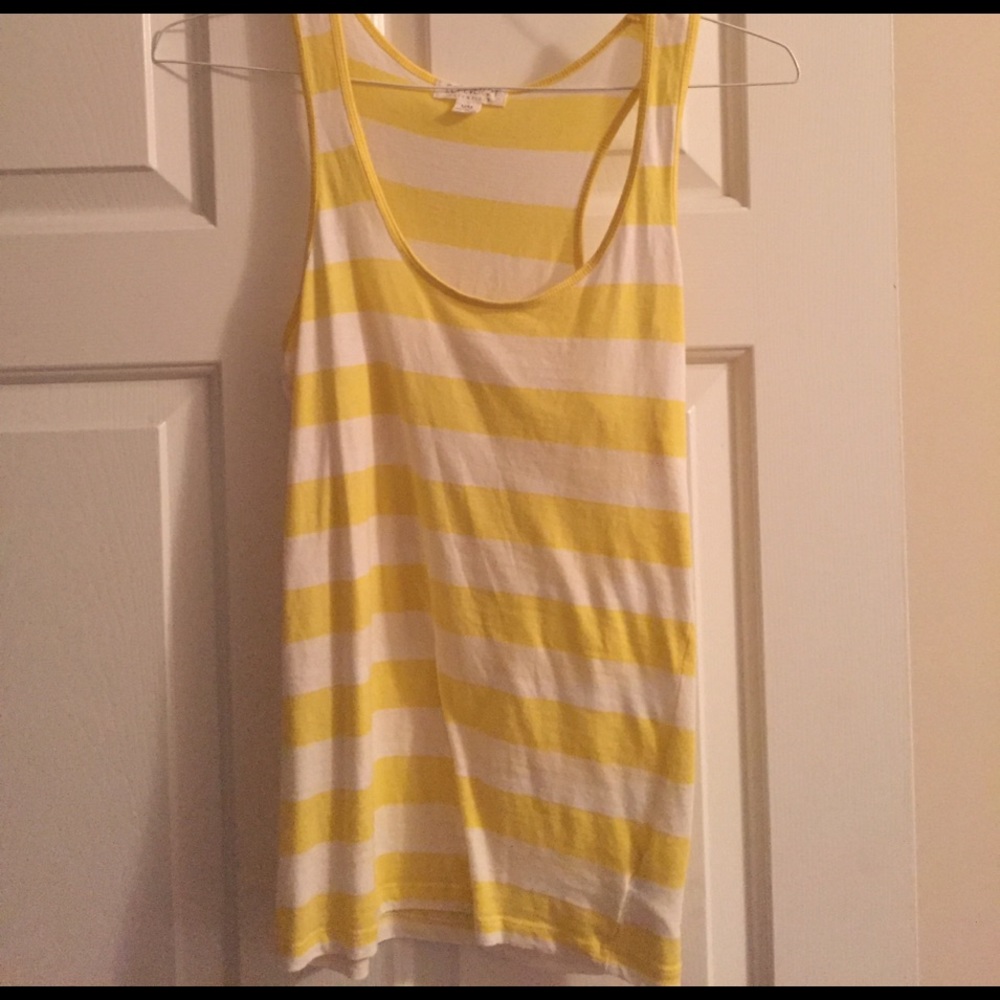 Yellow and white striped tank