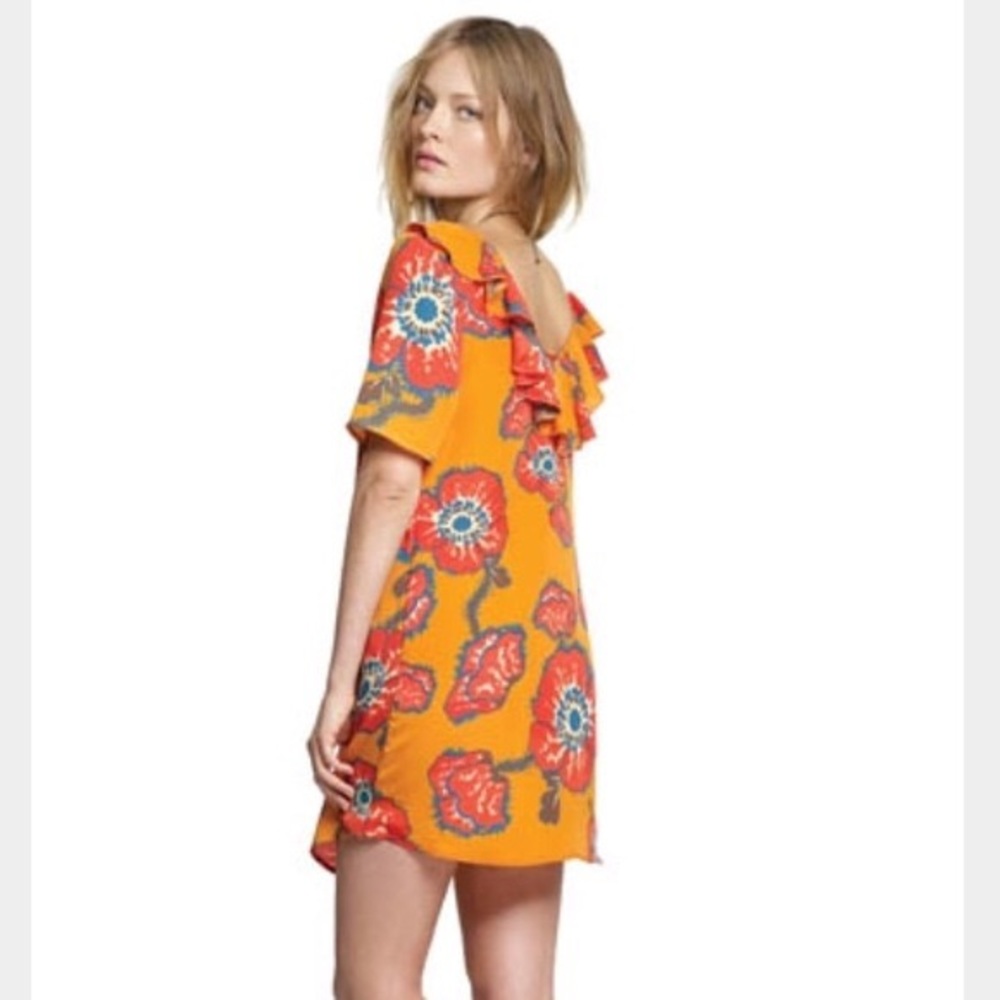 Tucker for Target floral ruffle back tunic dress