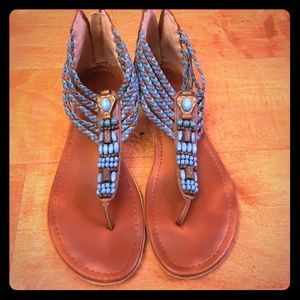 Thong sandals with nice colorful beads