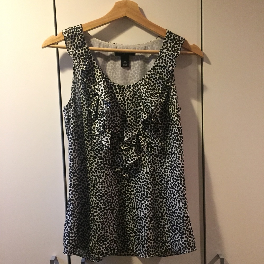 White House Black Market Blouse with ruffles