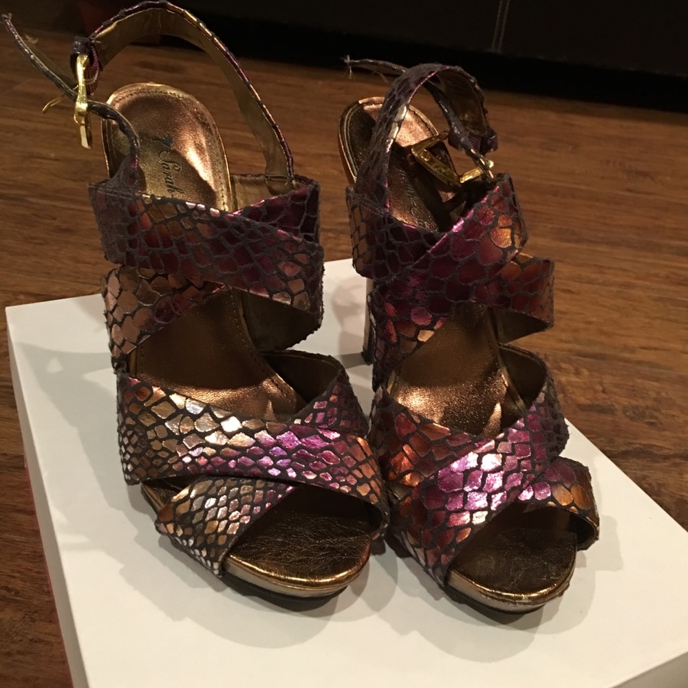 Snake print heels