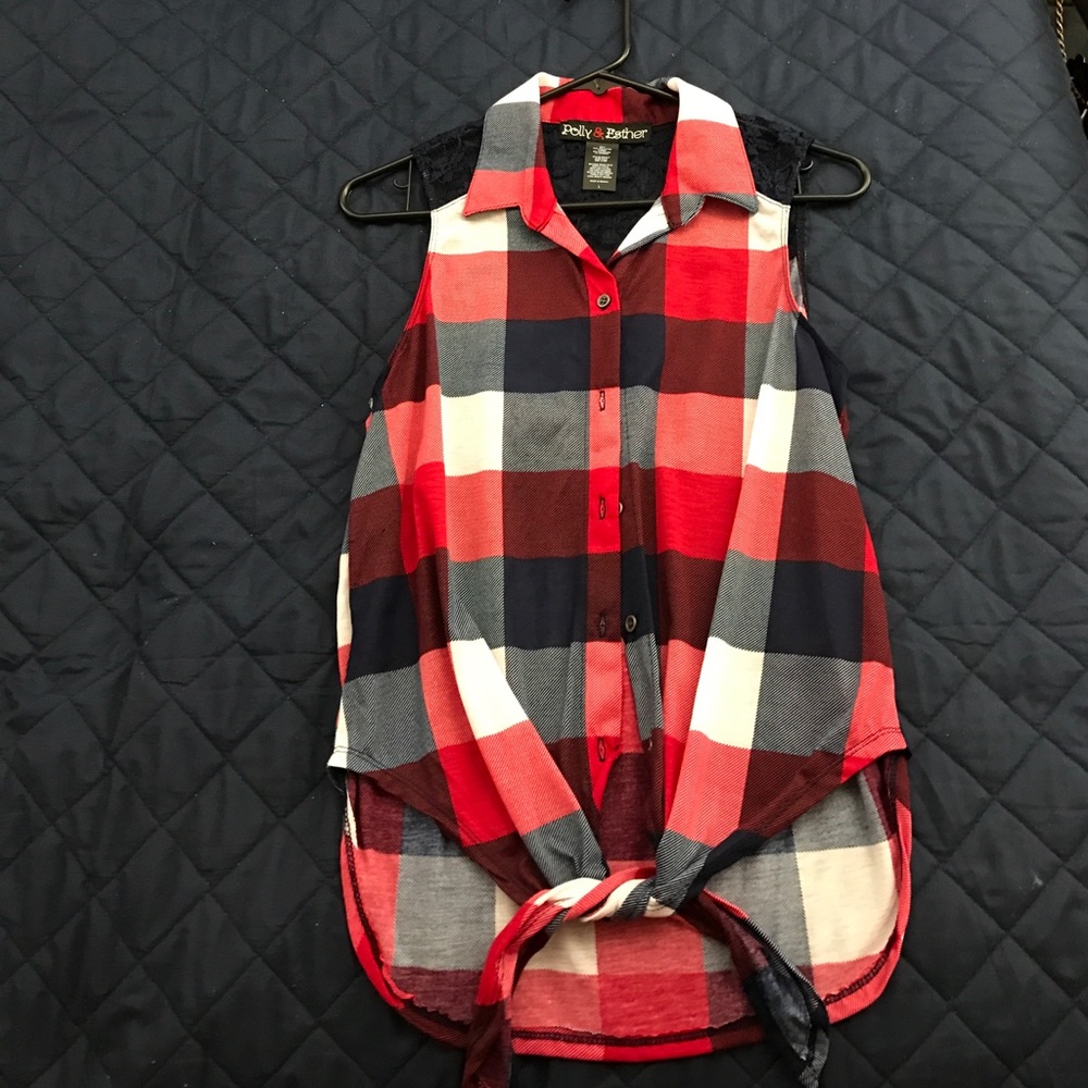 Flannel short cut sleeves