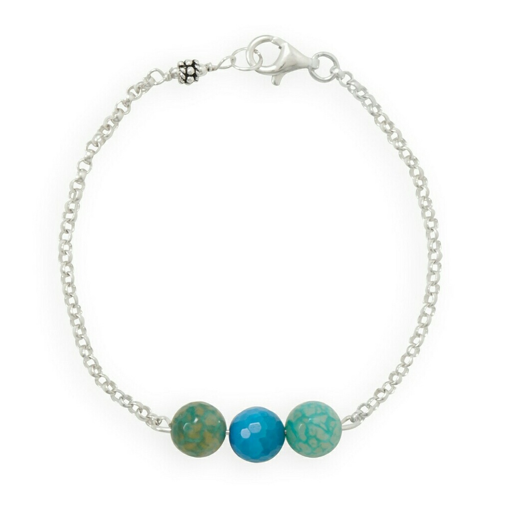 Handmade Artisan Fire Agate Bracelet