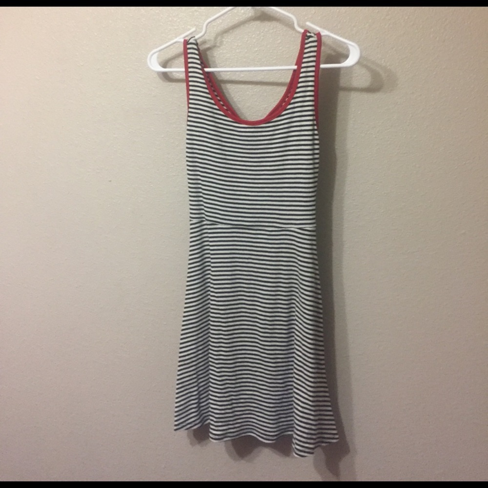 Black and White Striped Skater Dress!