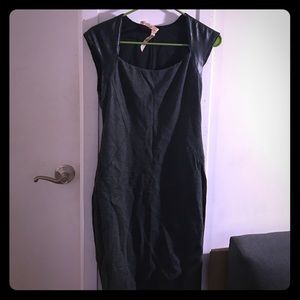 Gray bailey 44 body on dress with leather detail
