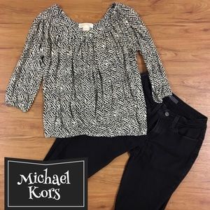 Michael Kors Black and Cream Blouse