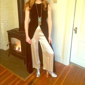 Velvet pantsuit meets dress