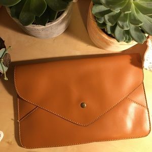 Faux leather clutch