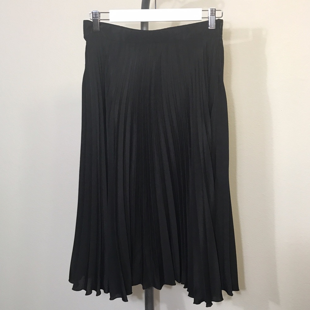 Asos black pleated midi skirt