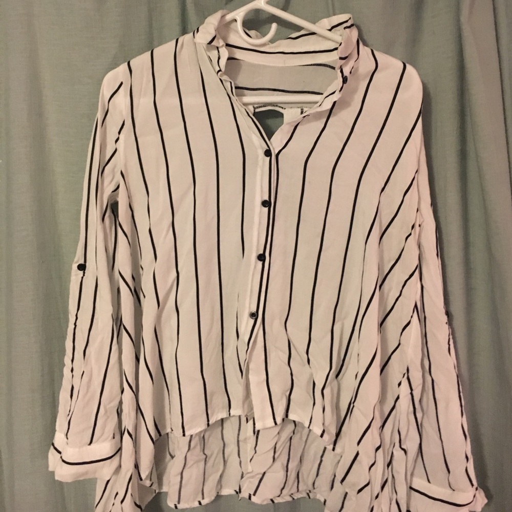 Striped button down blouse from 344