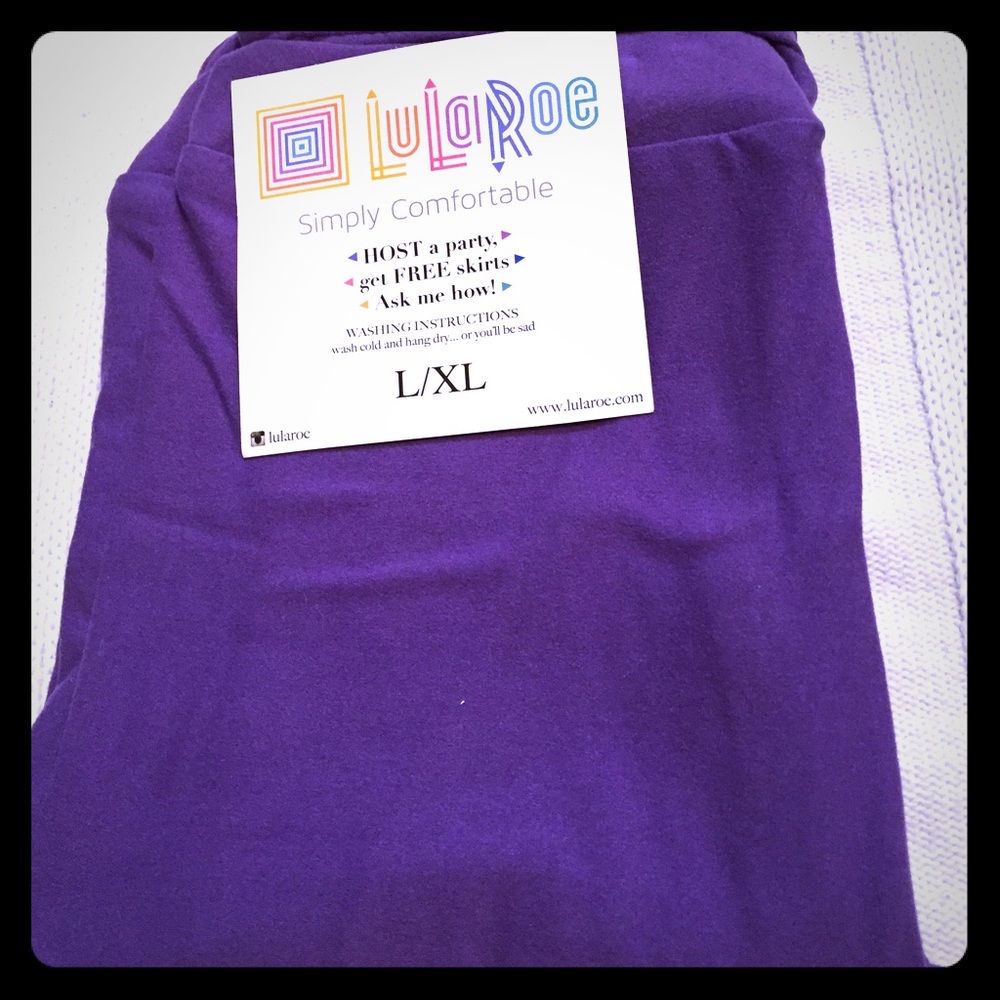 Girl L/XL bright purple Lularoe leggings