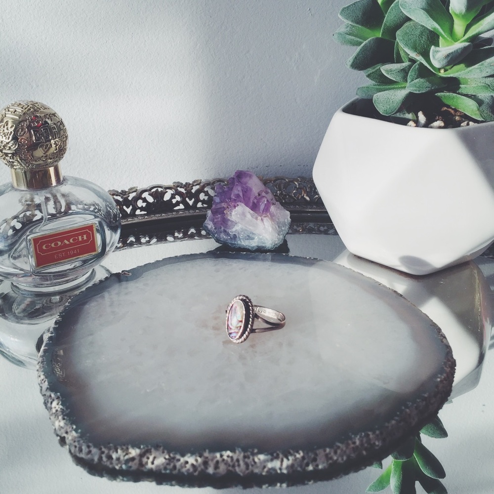 Abalone sterling silver ring