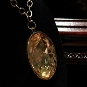 NEW! Large Golden Brown Pendant Necklace