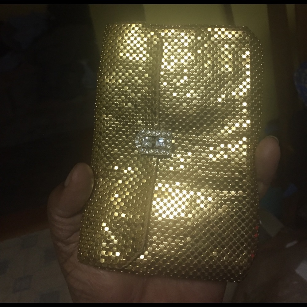 Whiting &davis co gold clutch