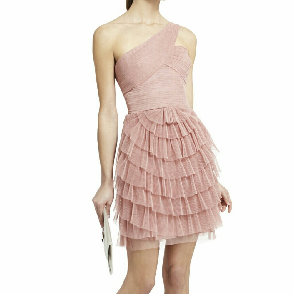 Blush Pink One Shoulder Cocktail Dress