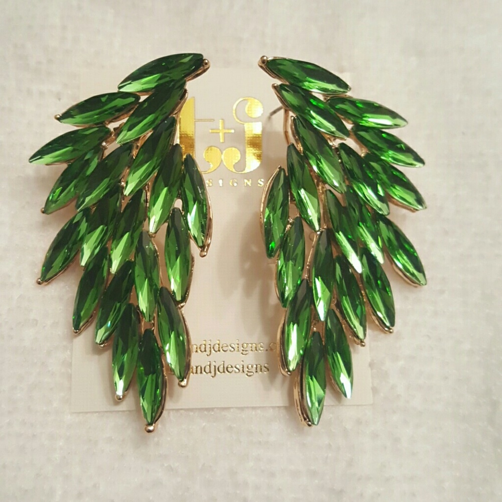 Wing Shaped Statement Earrings