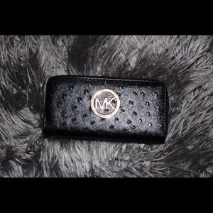 Black Vegan Leather Wallet with Gold Accent