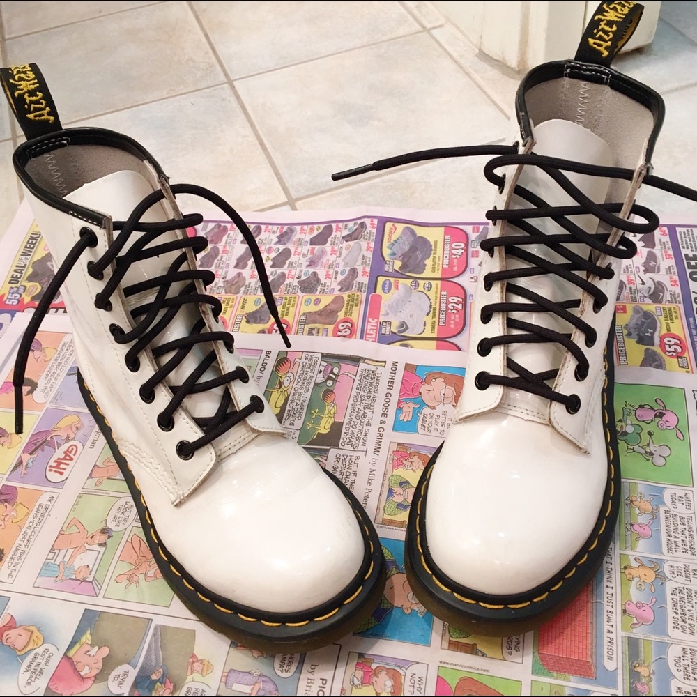 White Glossy Dr. Martens!