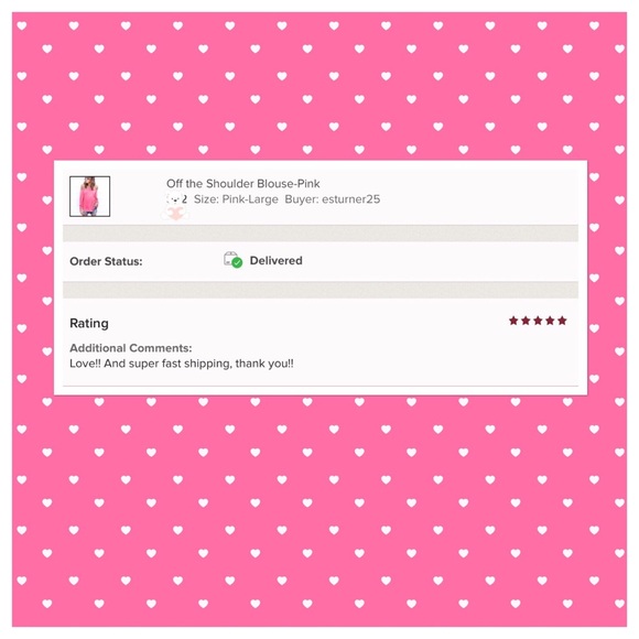 FINAL CLEARANCE‼️Off the Shoulder Blouse-Pink - Picture 3 of 3