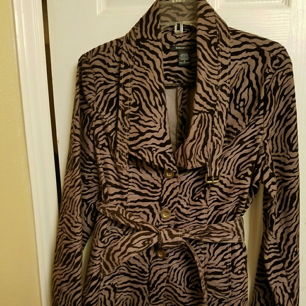 Animal print belted jacket