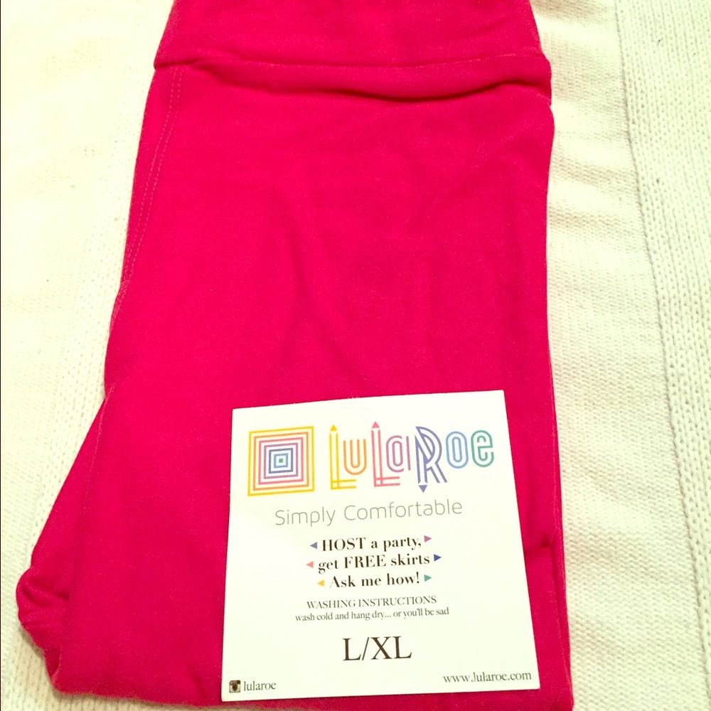 LuLaRoe kids L/XL hot pink girls leggings