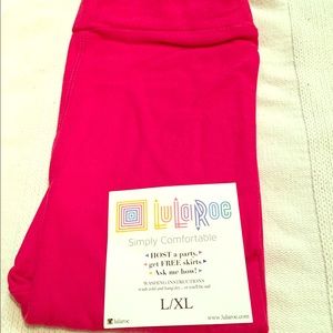 LuLaRoe kids L/XL hot pink girls leggings