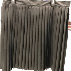 Michael Kors Pleated Faux Leather Skirt, SZ Large