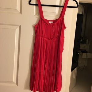 Pleated red dress