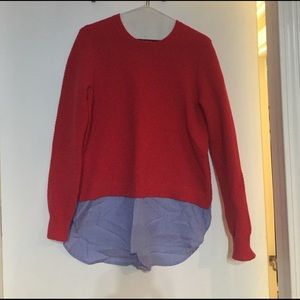 J. Crew sweater with attached shirt. size medium