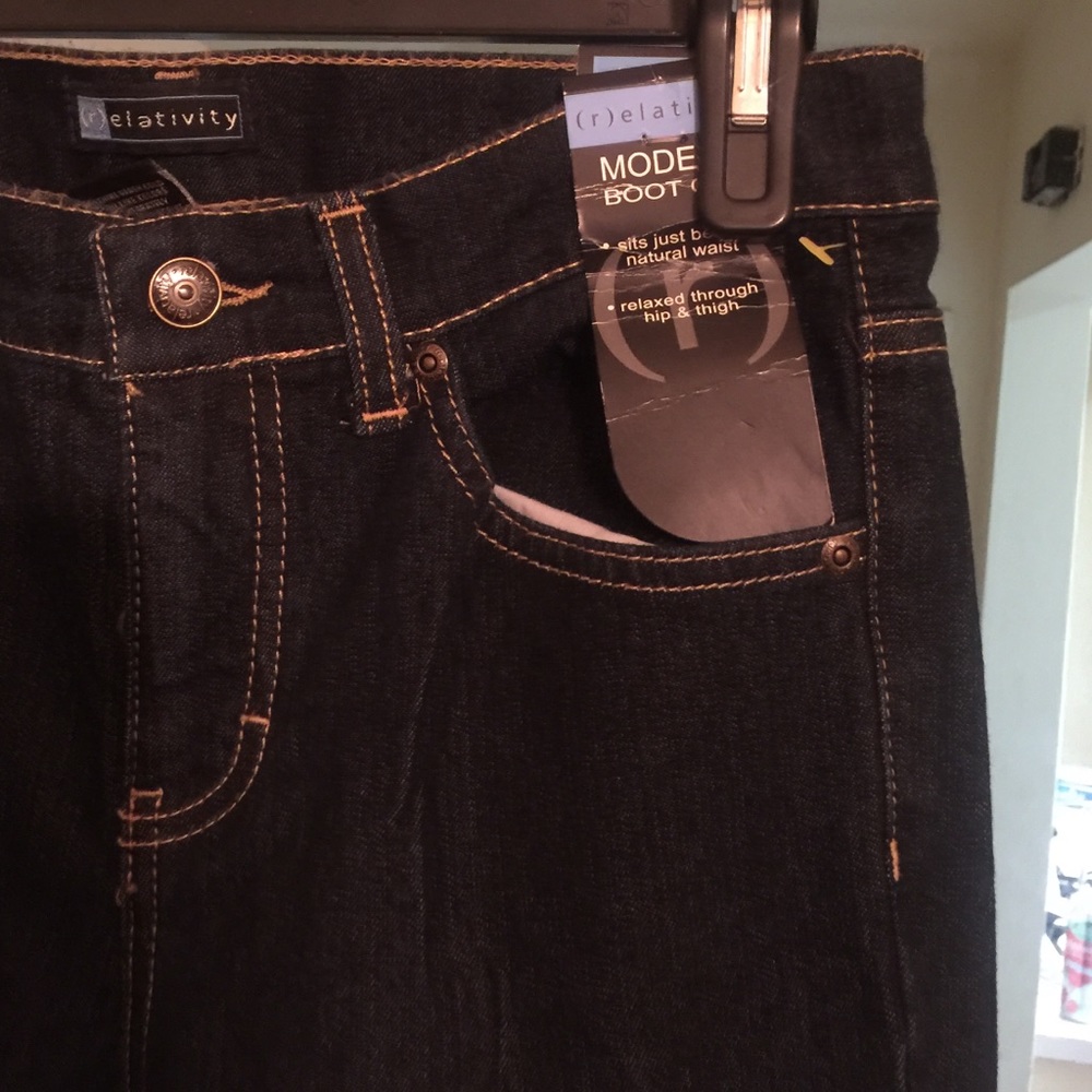 (R)elasticity dark wash boot cut jeans