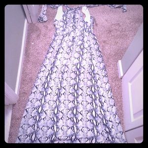 Snake skin maxi dress floor length resort wear