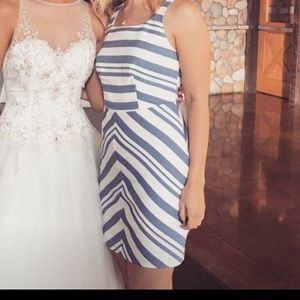 White/blue Dress