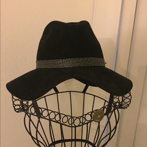 Rag & Bone black wool fedora/floppy hat display picture 3