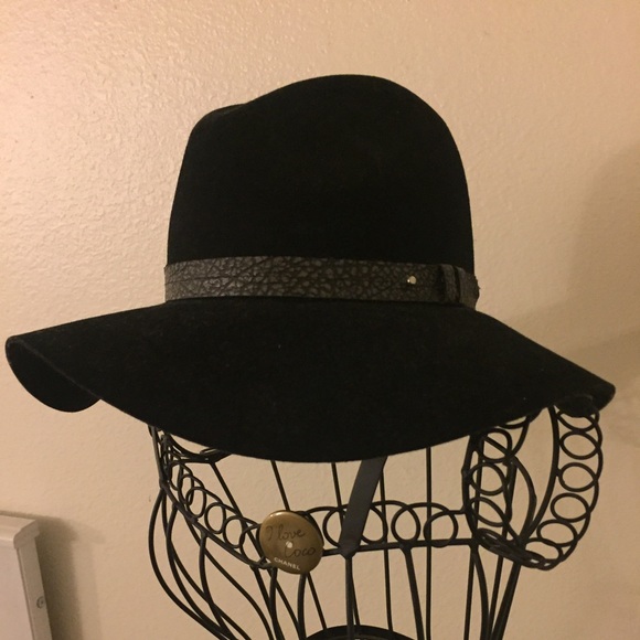 Rag & Bone black wool fedora/floppy hat