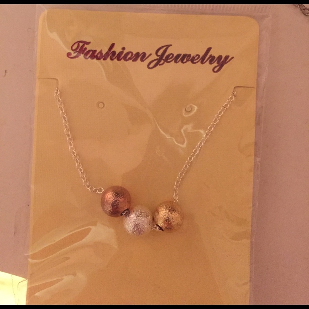 Rose gold, gold, silver necklace