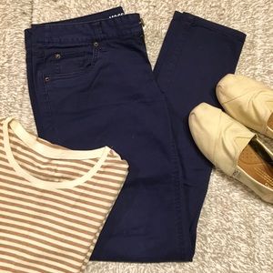 LIKE NEW Navy Blue Twill Skinny Pants; Size 5