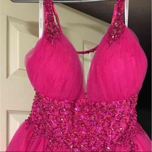 Sherri Hill style #7409 Hot Pink size 10