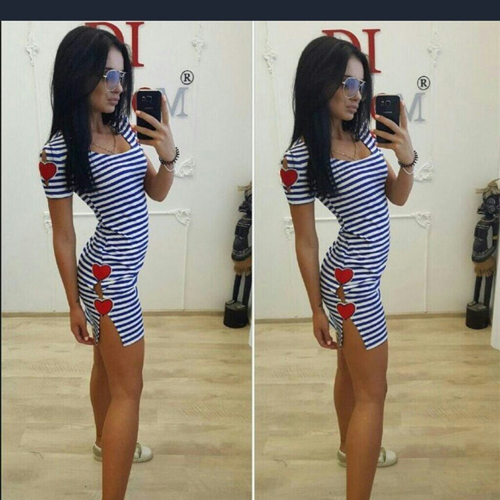 Cute striped dress with hearts