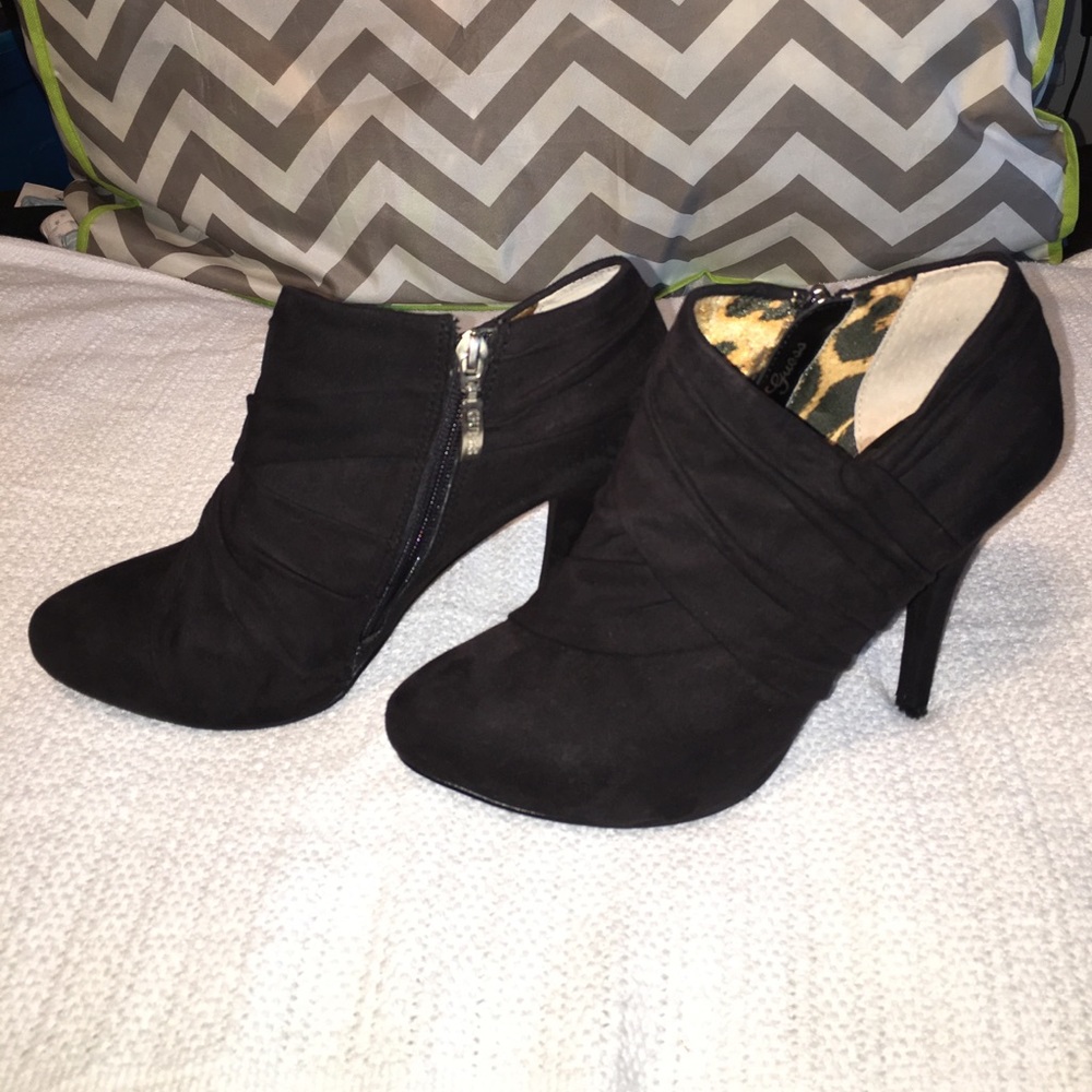 GUESS Black Suede Heels