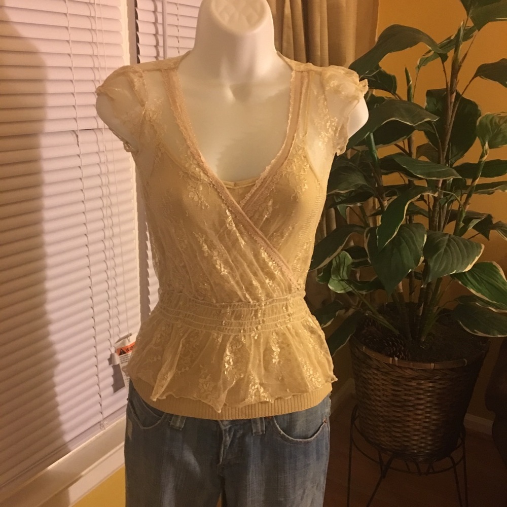 Sheer blouse (tan)