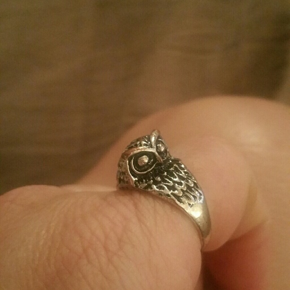 Antique silver owl ring - Picture 3 of 3