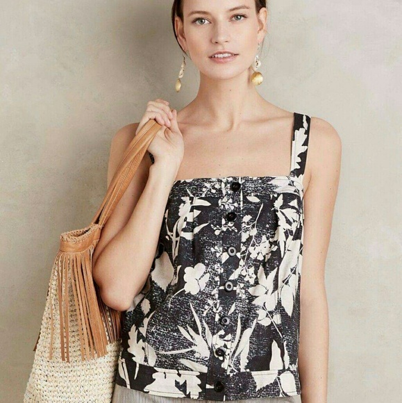 HD in Paris Cropped Laurel tank floral size 8 - Picture 1 of 2