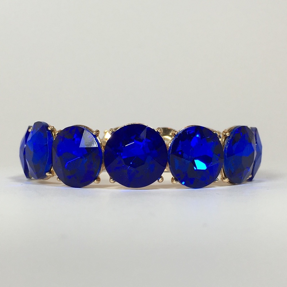 🌗Eclipse Bracelet - Gold with Blue Crystals
