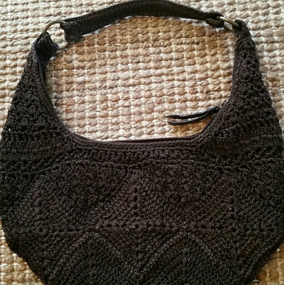 Chocolate Crocheted The Sak Purse