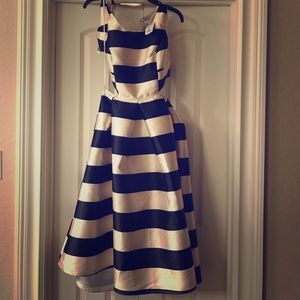 Striped formal dress